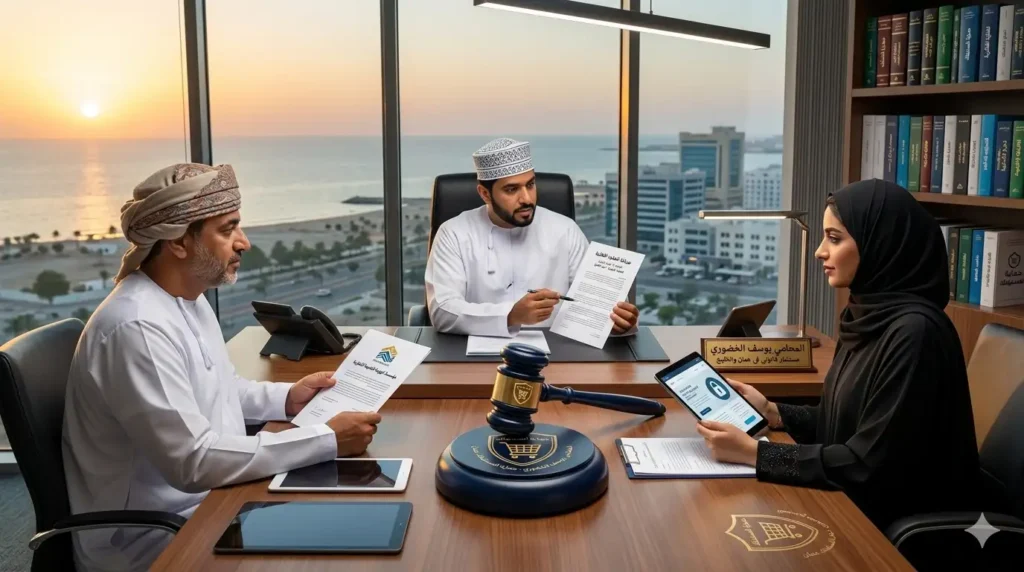المحامي يوسف الخضوري يناقش صياغة العقود التقنية وحماية الملكية الفكرية للمواقف والمتاجر الإلكترونية لشركات الخليج ومؤسسة الهوية الخليجية التجارية.