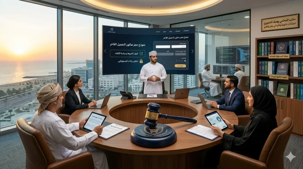 المحامي يوسف الخضوري يناقش الالتزامات القانونية لأنظمة الحجز الإلكتروني ونموذج صالون التجميل الفاخر وحماية بيانات المستهلك في عُمان والخليج.