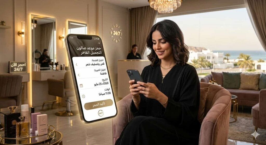 نموذج حجز صالون التجميل والأتمتة الرقمية في الخليج